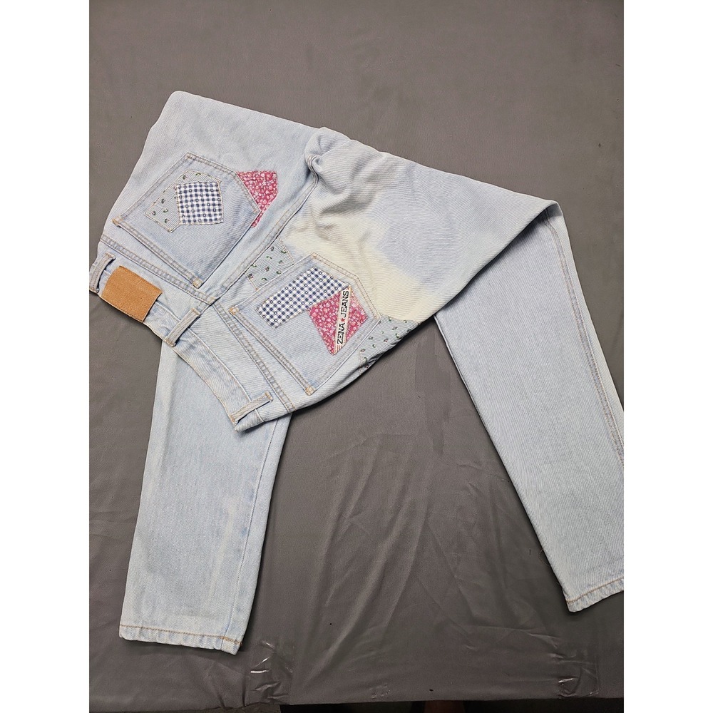 Vintage‎ Zena Womens Jeans 14(27x32) Embroidered Distressed High Rise Tapered